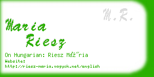 maria riesz business card